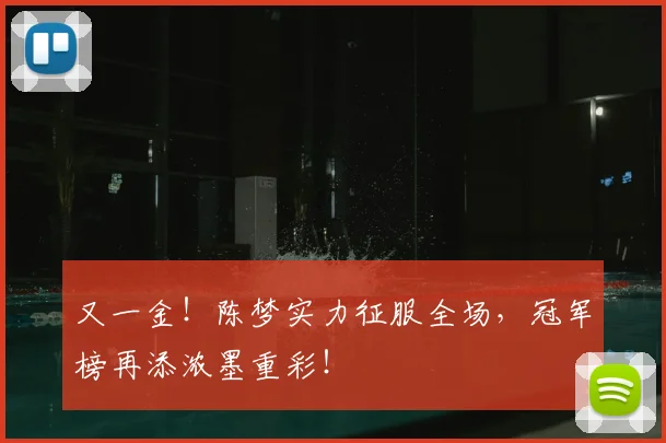 又一金！陈梦实力征服全场，冠军榜再添浓墨重彩！